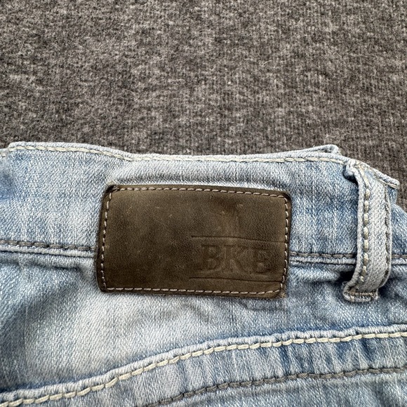 BKE Buckle Carter Straight Mens 30S 30X30 Thick Stitch Stretch Blue Denim Jeans - Picture 11 of 16